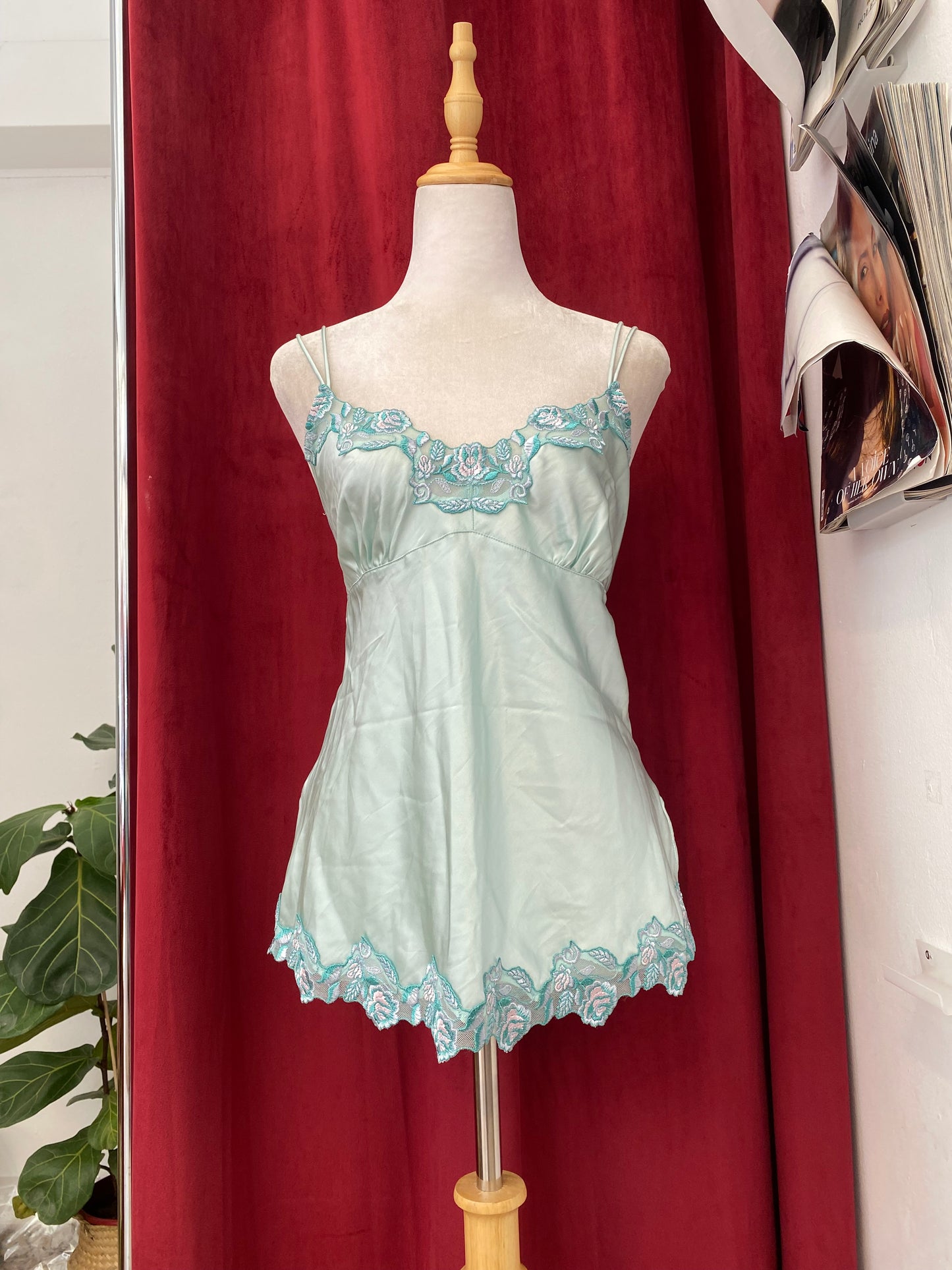 Baby blue satin top