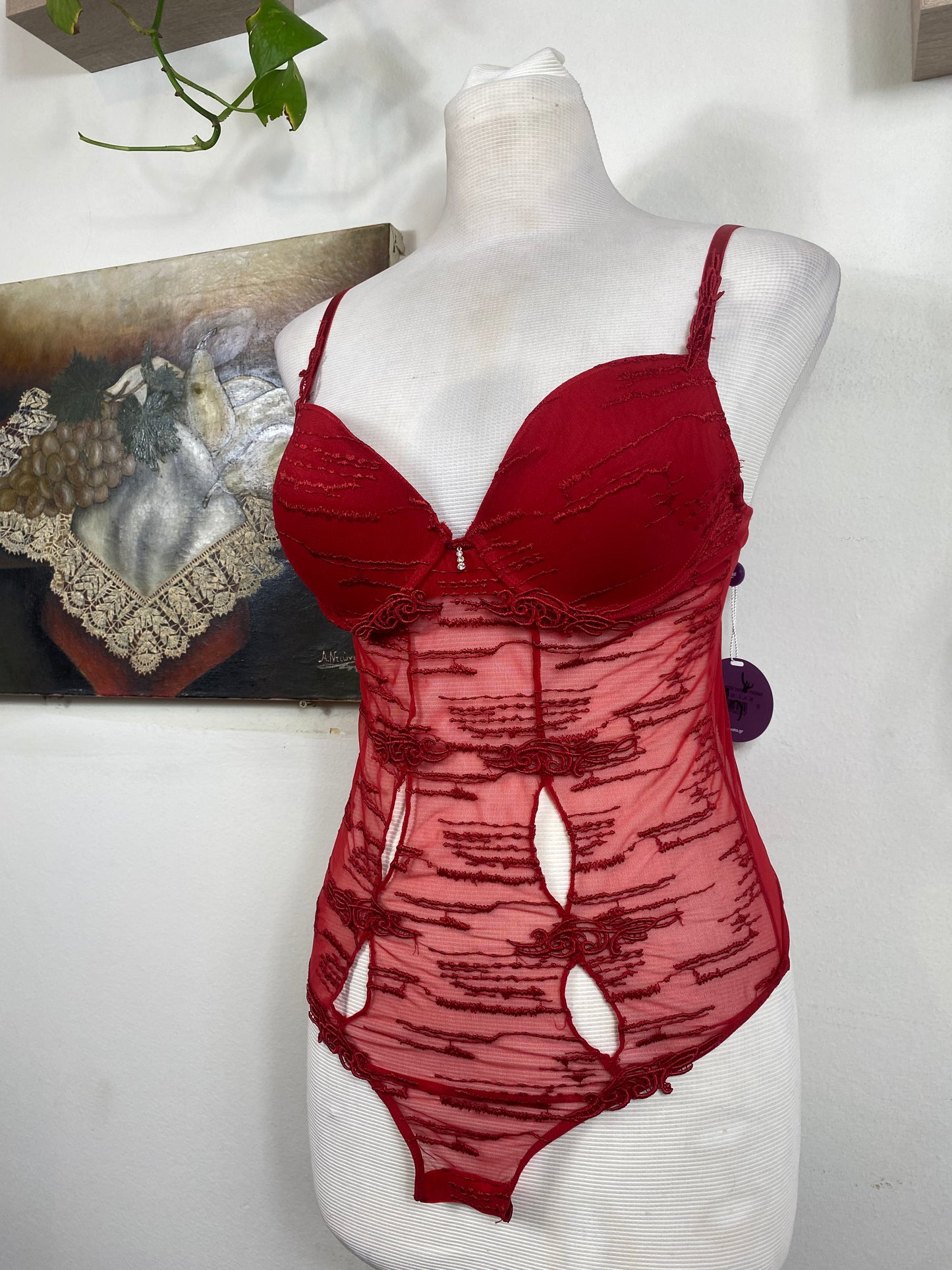 Brand new red lace bodysuit