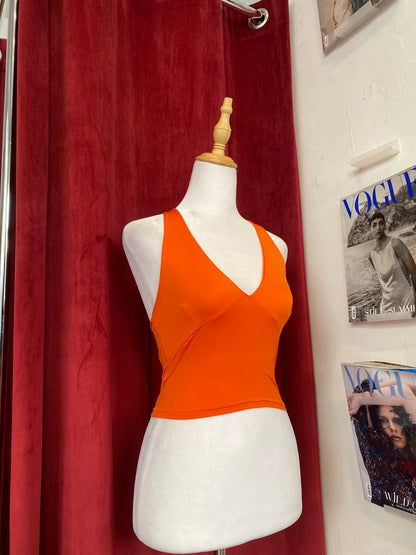 Orange y2k fitted crop top