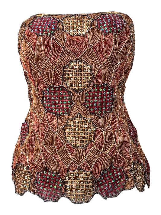 100% silk handbeaded corset ✨