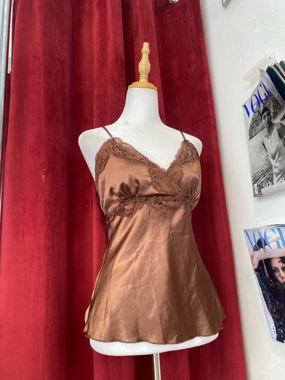 Chocolate satin cami top 🍫