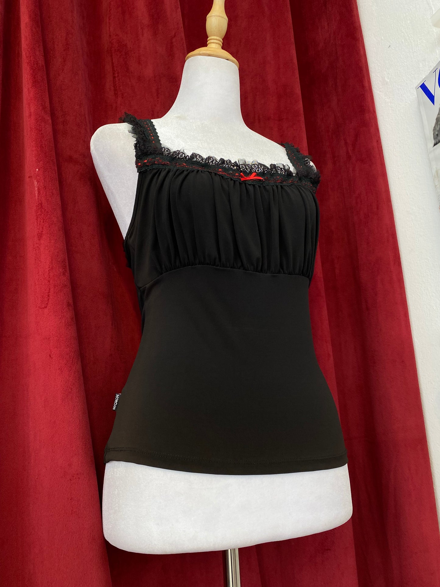 Morgan de Toi black y2k top with ruffled details 💋