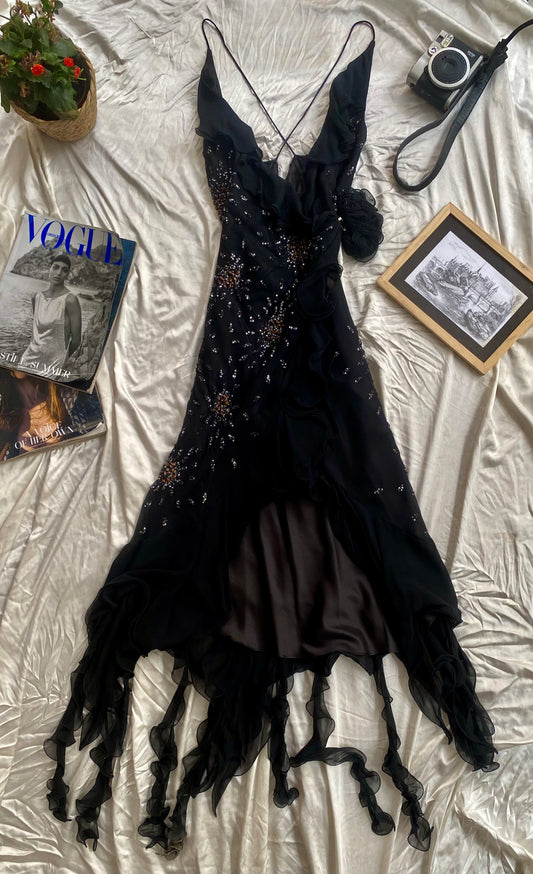100% silk floor length gown 🖤