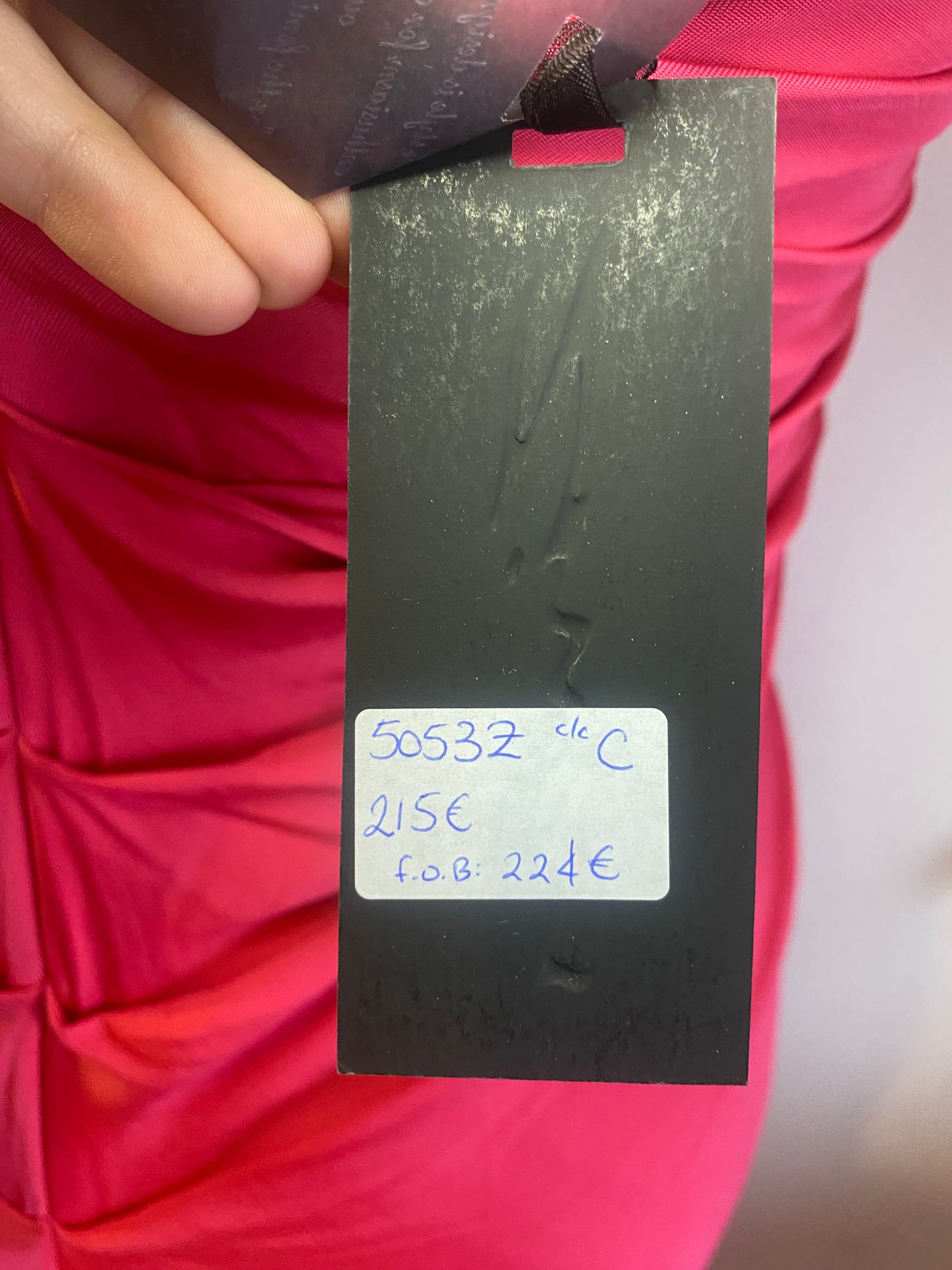 Brand new haute couture high slit pink rushed up dres