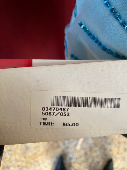 100% silk brand new baby blue open back top 🦋