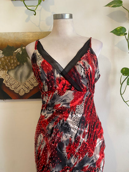 100% silk brand new handbeaded maxi gown