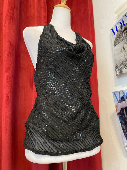 100% silk brand new aftershock black handbeaded top 🖤