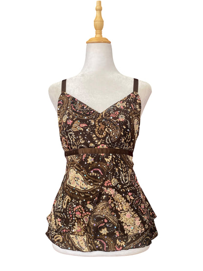Sequin brown cami top