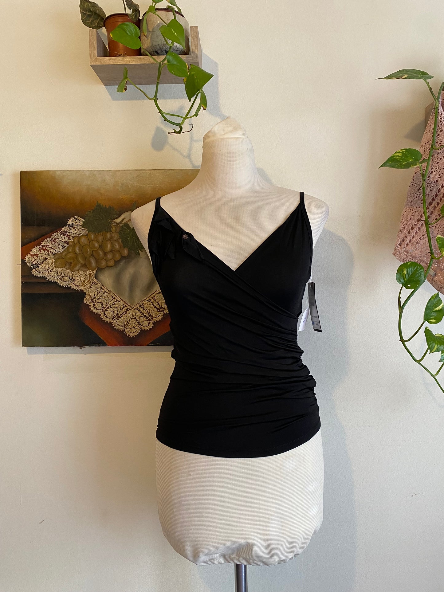 Black elastic corset top