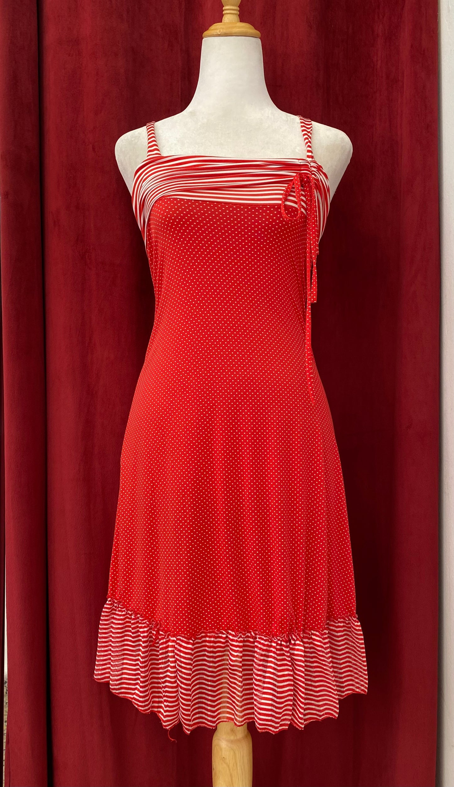 Red polka dot dress