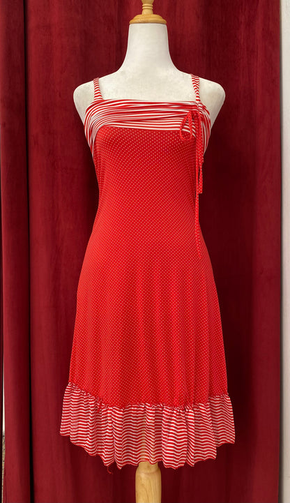 Red polka dot dress