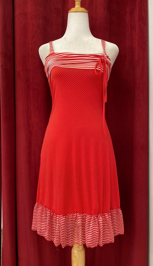 Red polka dot dress