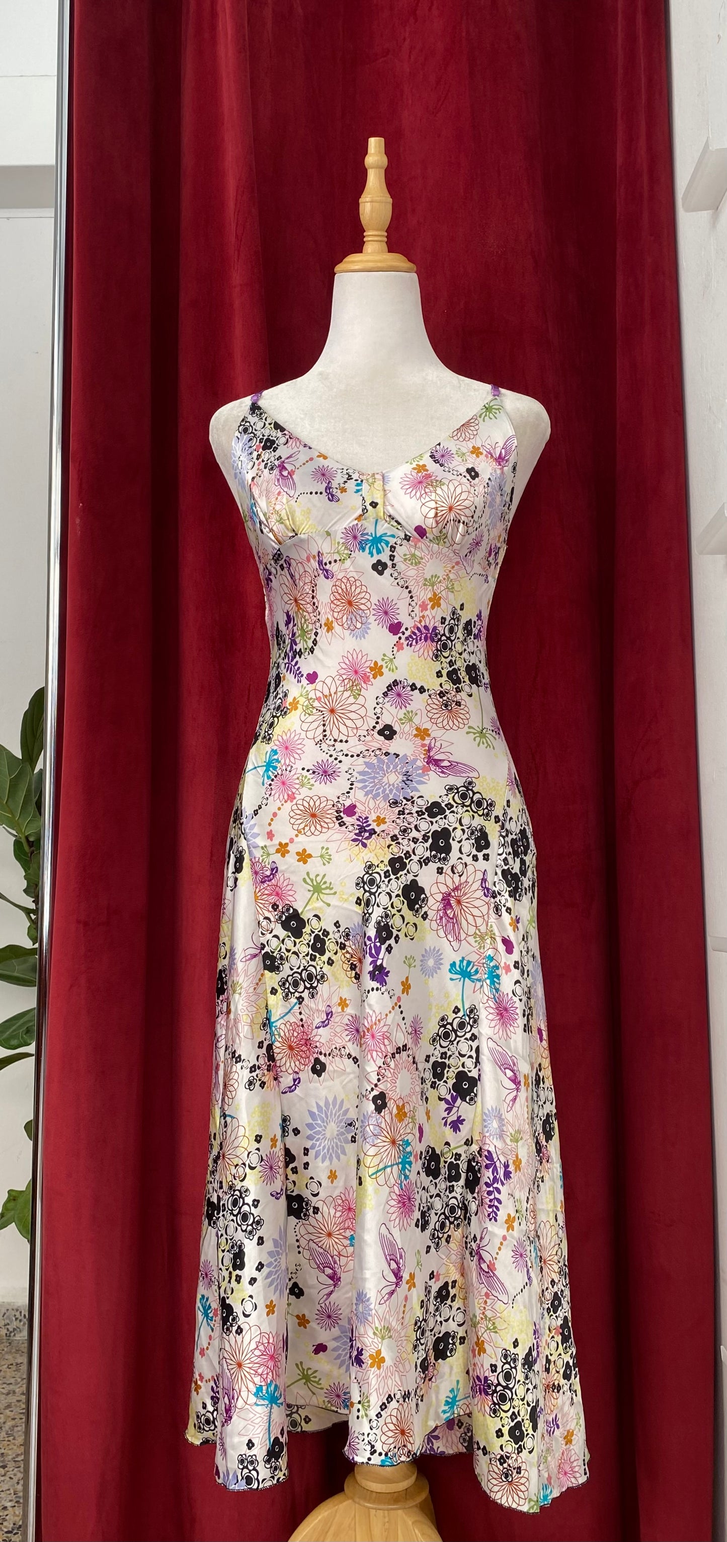 Satin floral dress