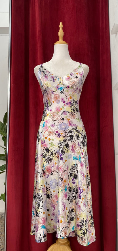 Satin floral dress