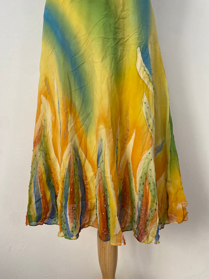 100% silk brand new multicoloured gown