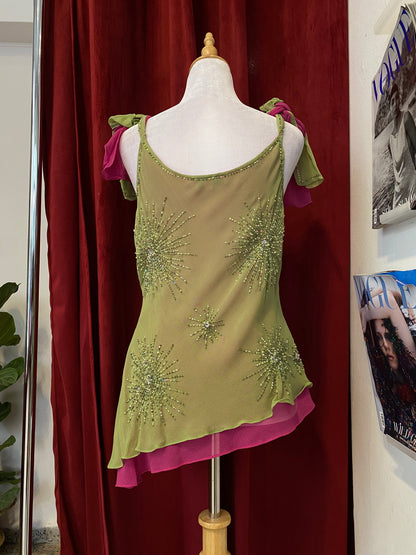 100% silk brand new 2 coloured handbeaded top 💐