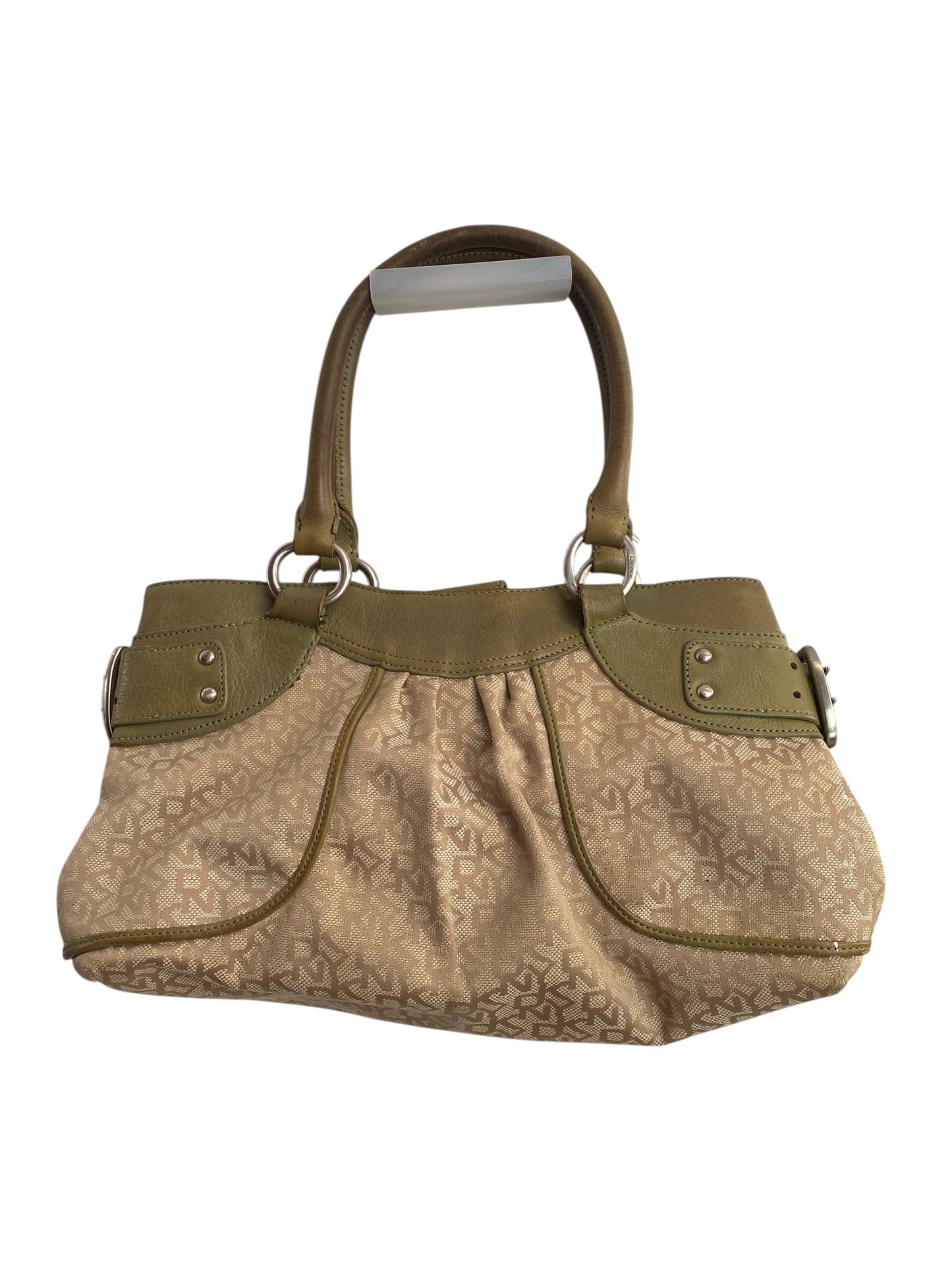 DNKY Green leather canvas bag