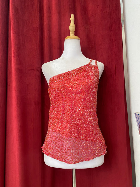 Rene Derhy 100% silk sequin top 💐