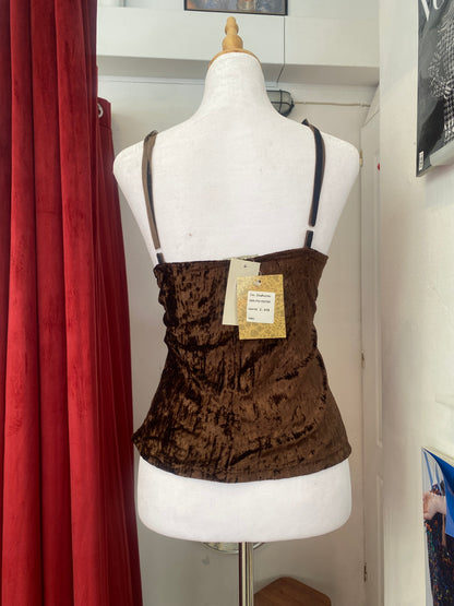 Brand new brown velvet top with bow