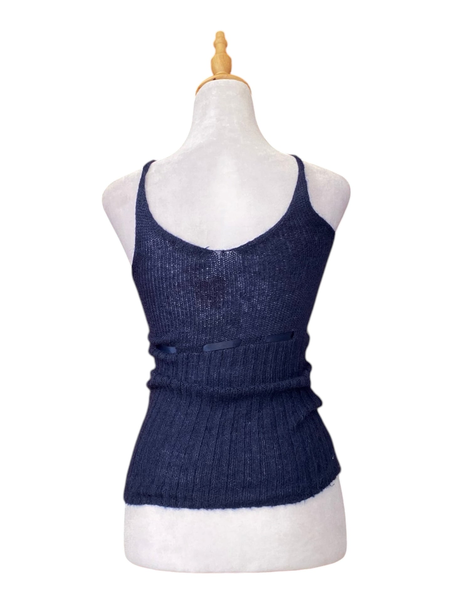 Motivi dark blue crochet top