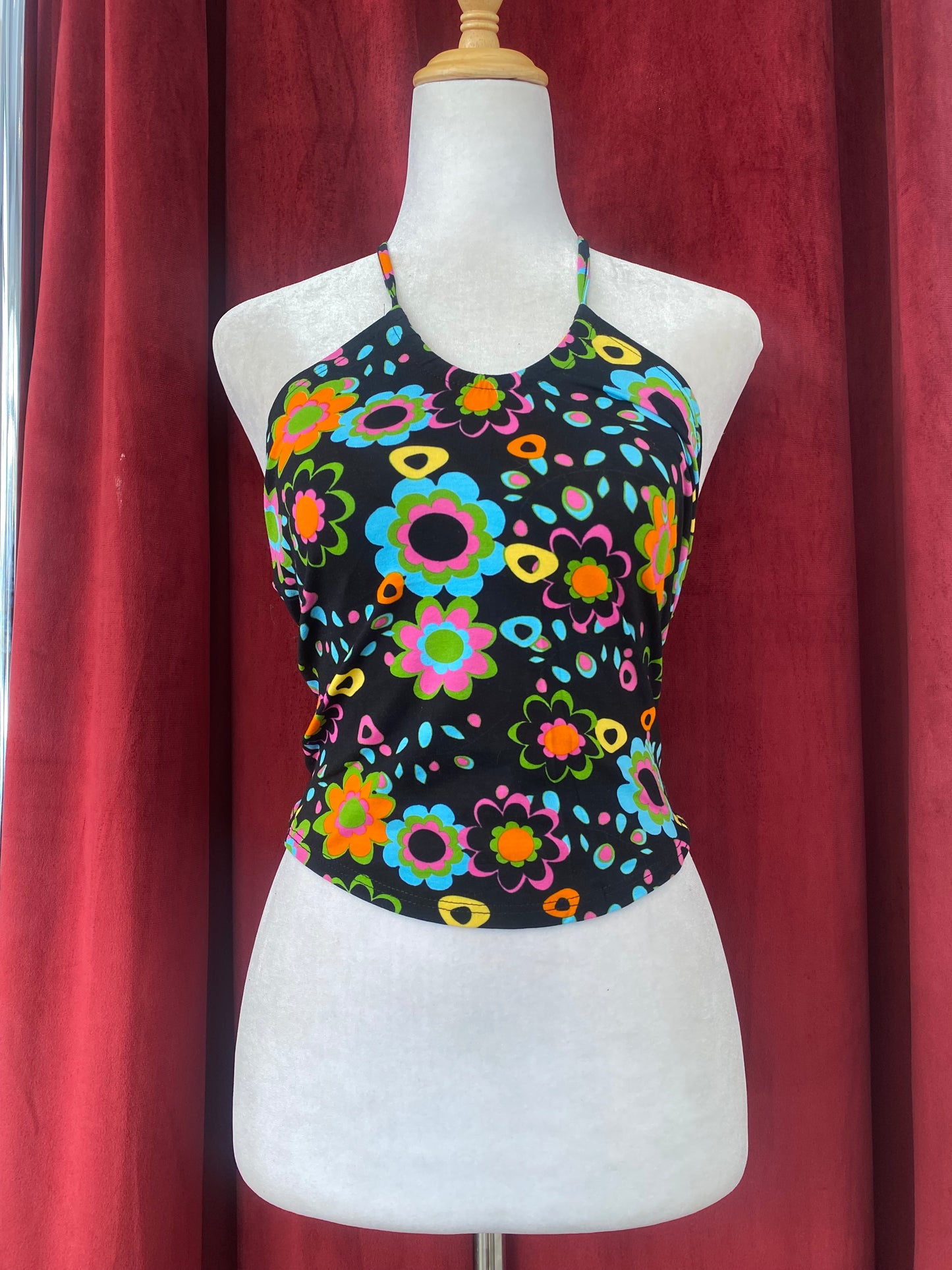 Black floral summer top