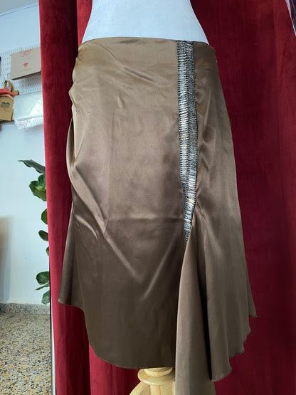 Satin brown brand new Toi&Moi skirt