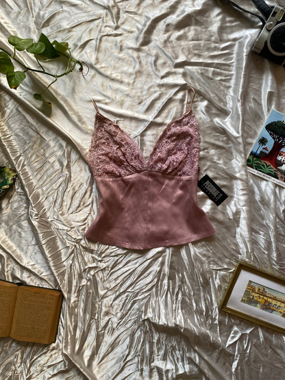 Brand new dusty pink corset top with lace details