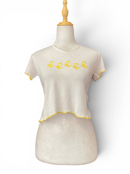 Flower see through top