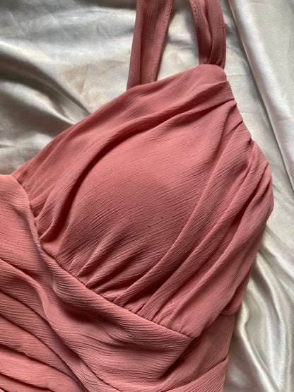 Brand new silk baby pink corset