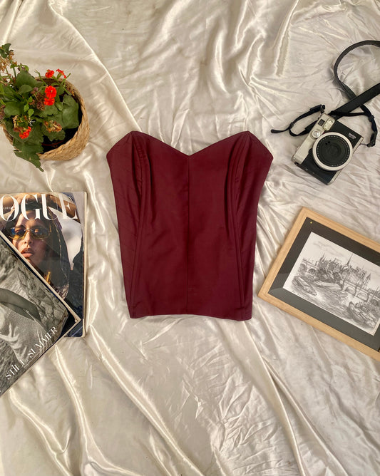 Burgundy bodycon corset ✨