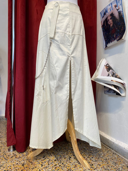 Brand new White cargo maxi skirt with zipper details