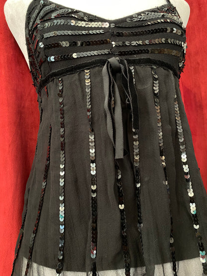 Velvet ethereal sequin top with bow detail🖤