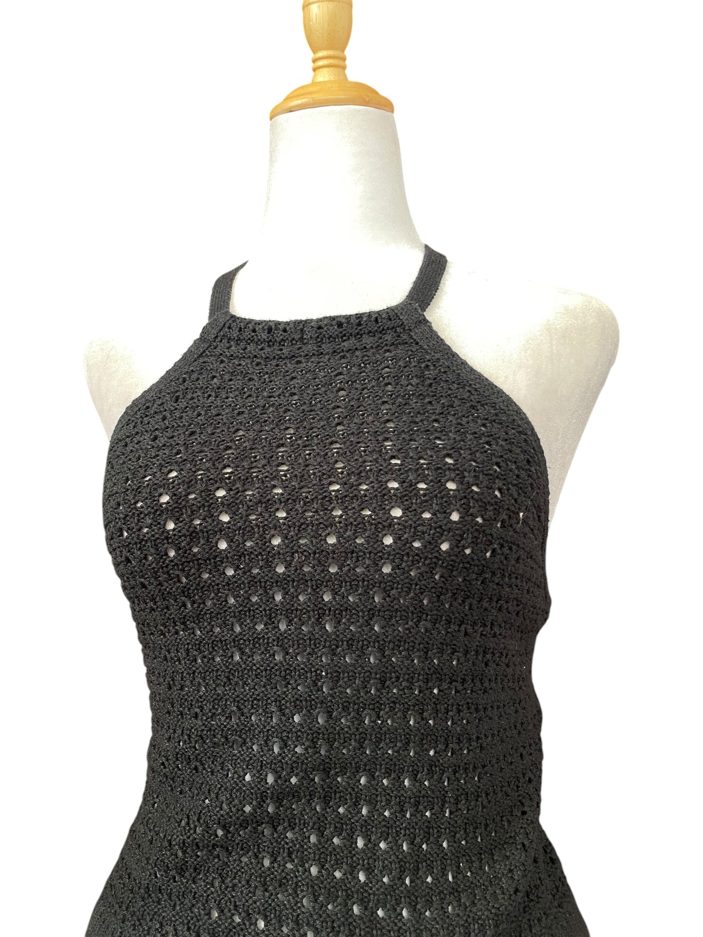 Crochet black halter top