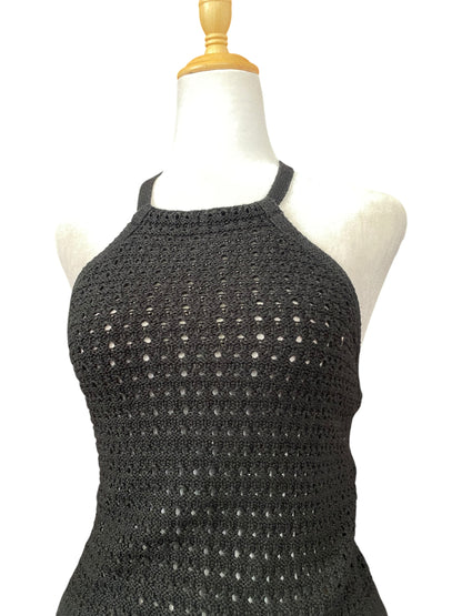 Crochet black halter top