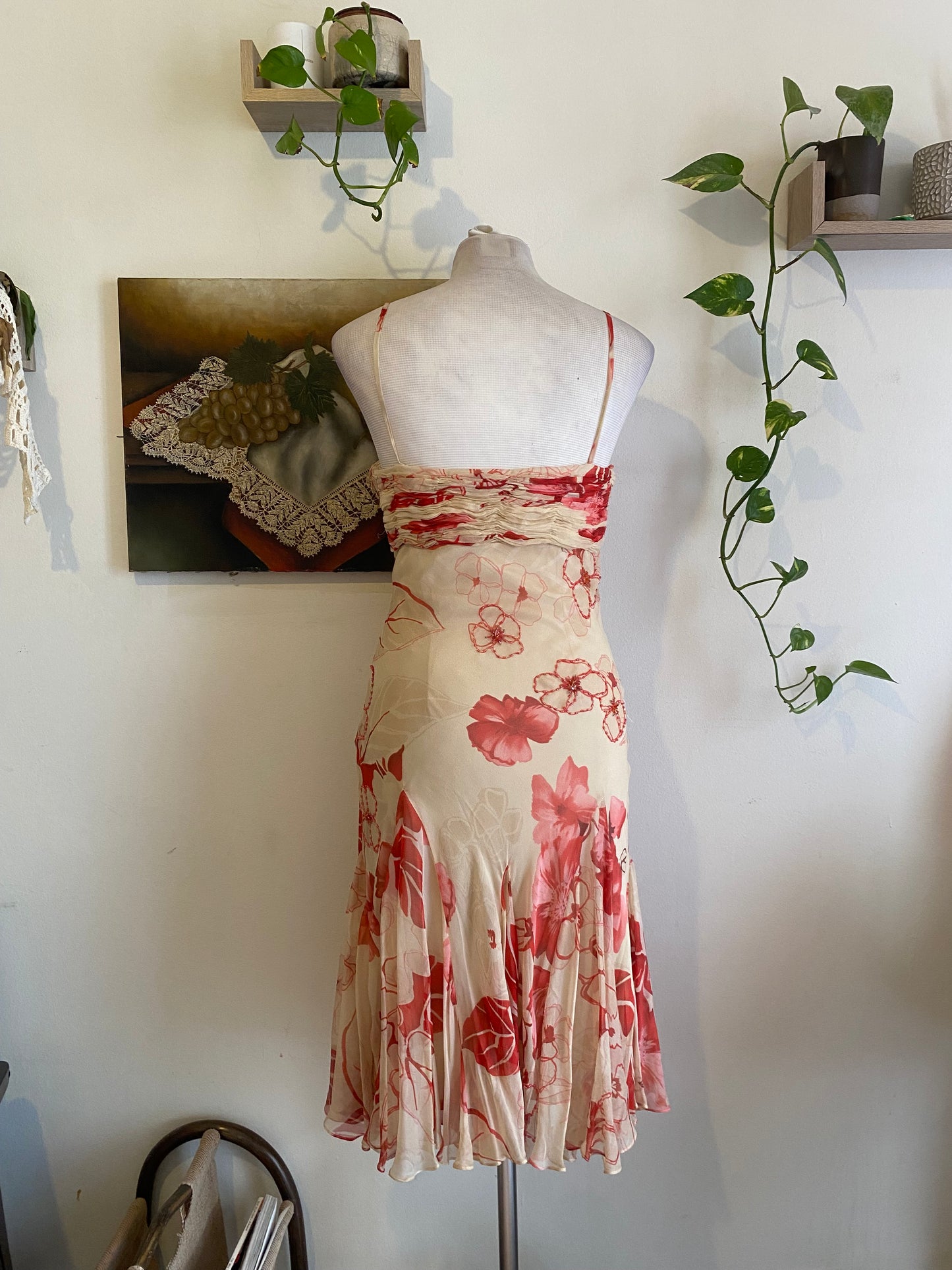 100% silk brand new handbeaded mini dress