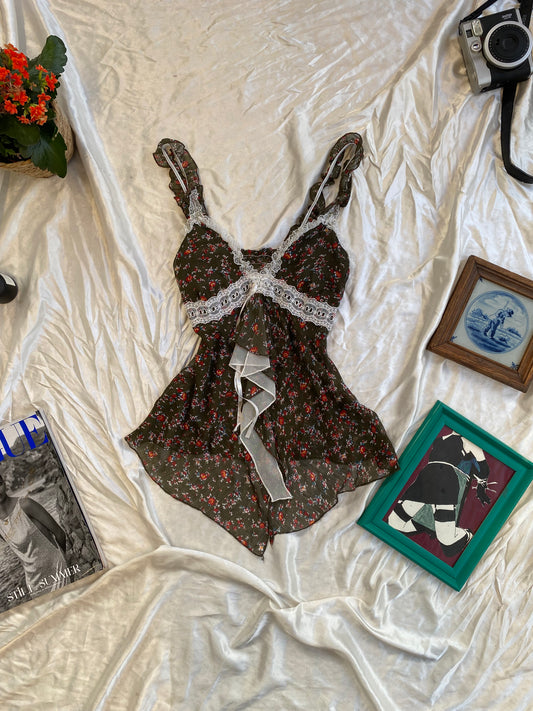 Fairy green ruffled top