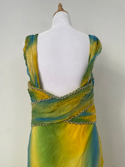 100% silk brand new multicoloured gown