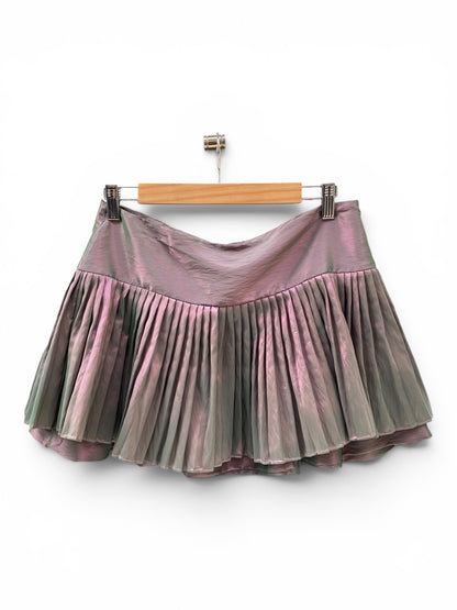 Holographic purple mini skirt