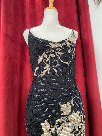 Noir Château Beaded Gown