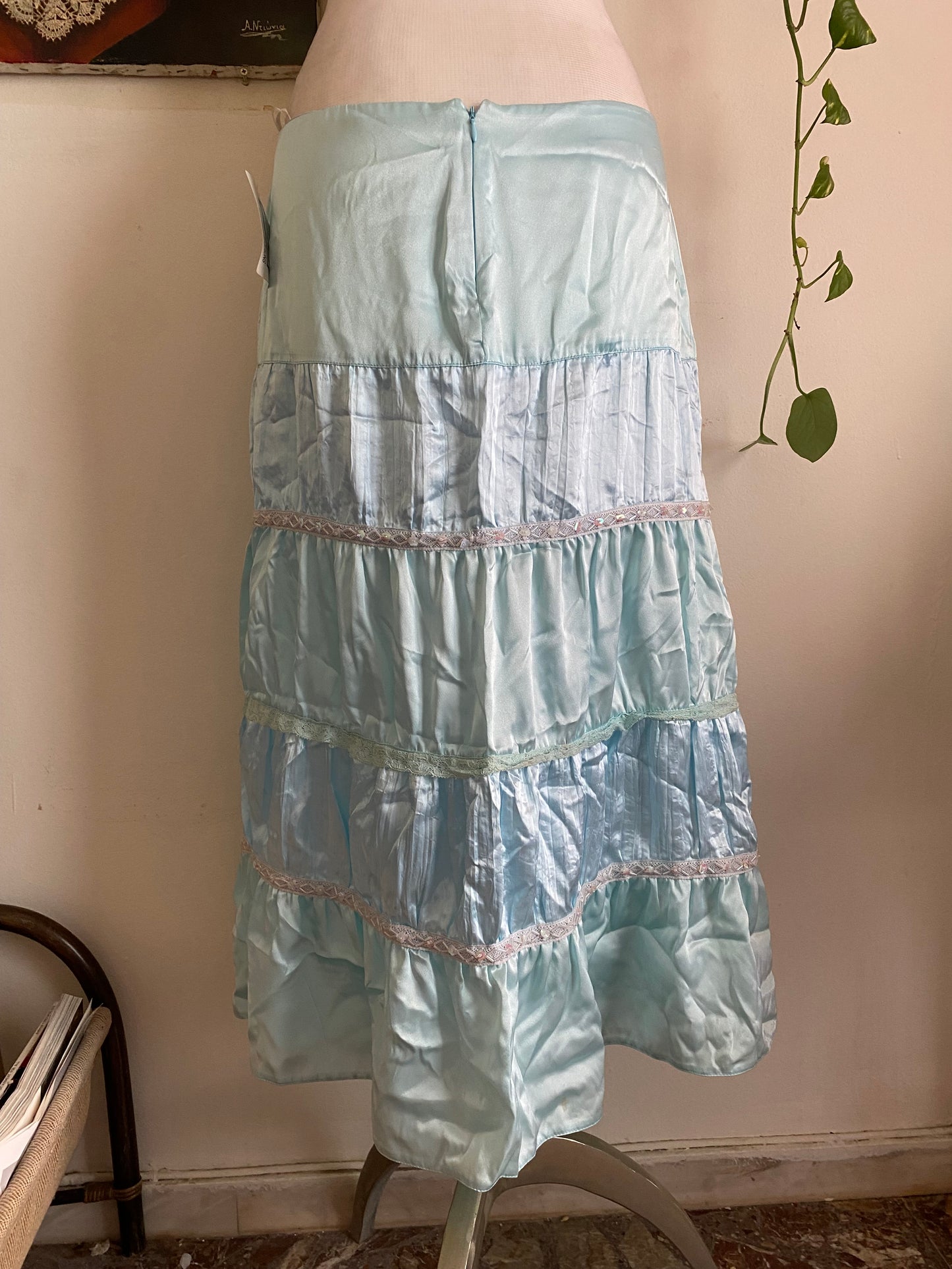 Brand new baby blue maxi skirt with sequin details