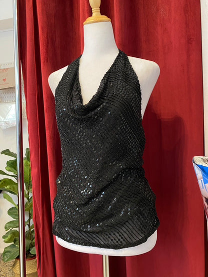 100% silk brand new aftershock black handbeaded top 🖤