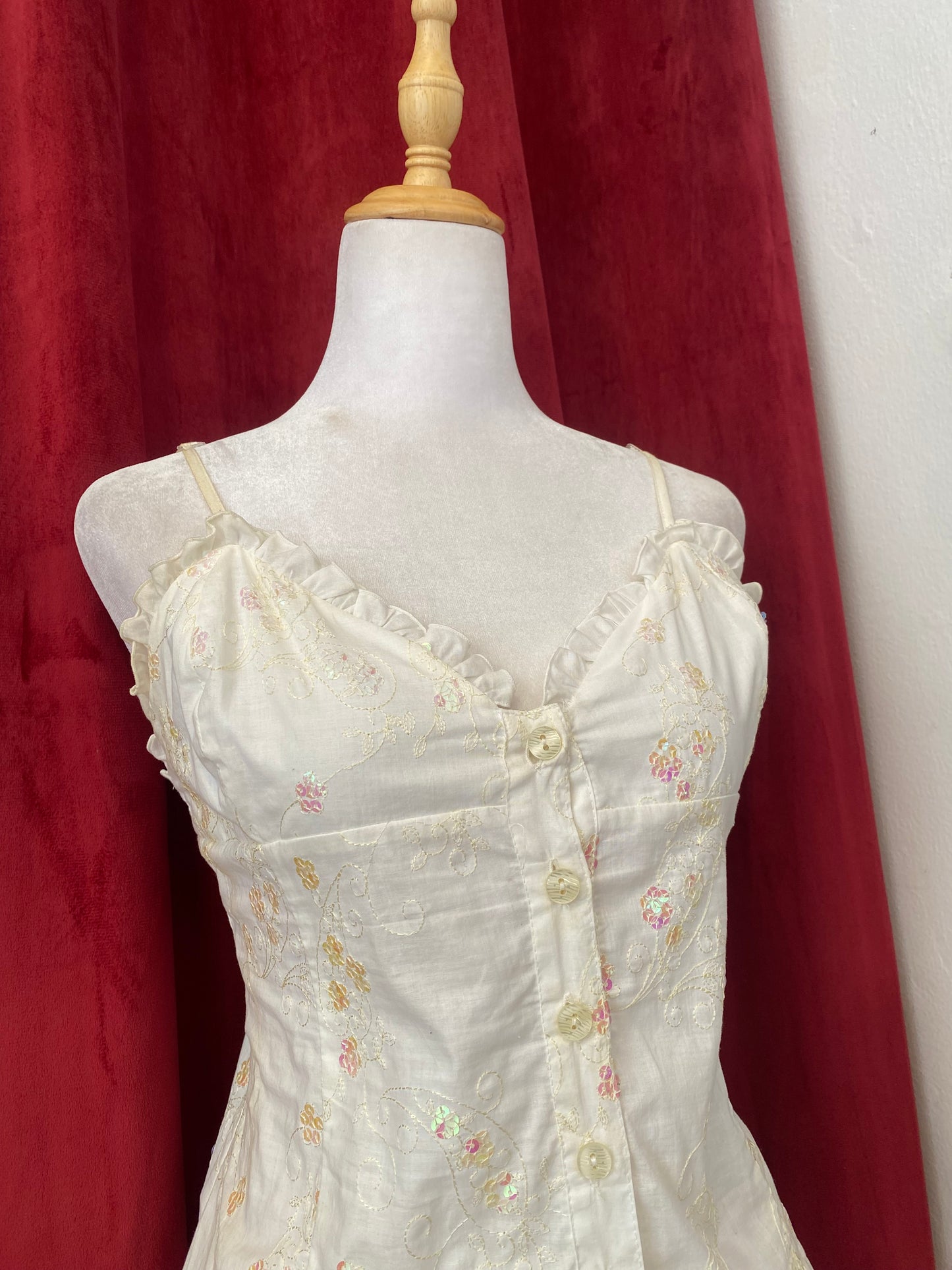 Linen sequin white top 🤍