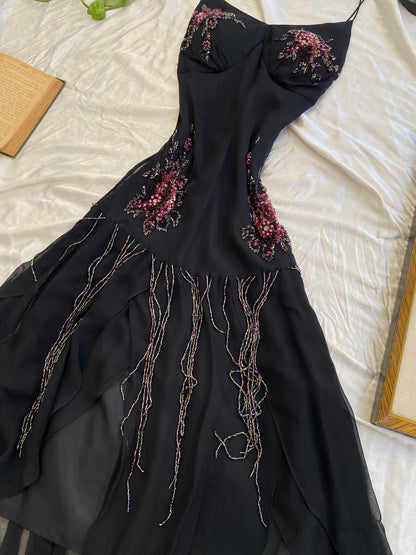 100% silk gown with sequin drops💧