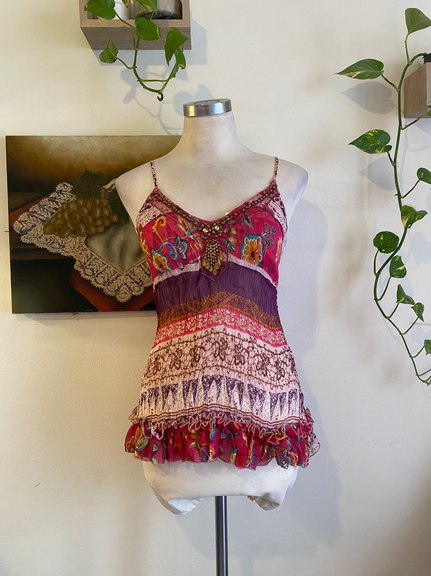 Silk based brand new beaded top