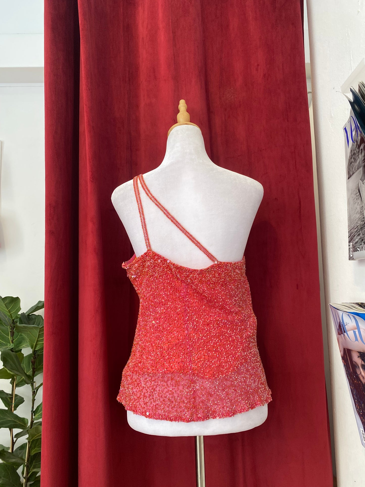 Rene Derhy 100% silk sequin top 💐