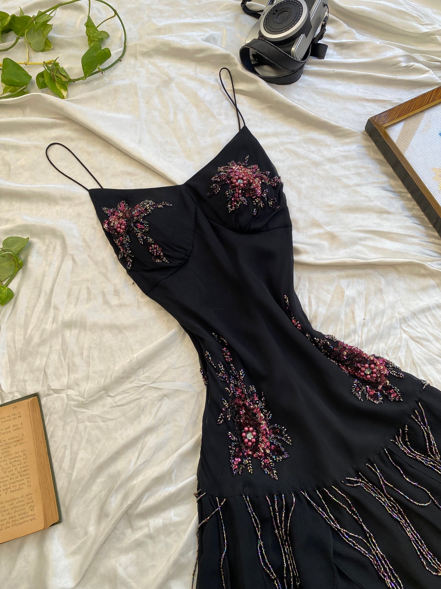 100% silk gown with sequin drops💧