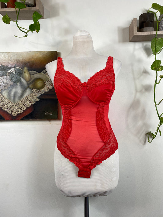 Red lace bodysuit 75E