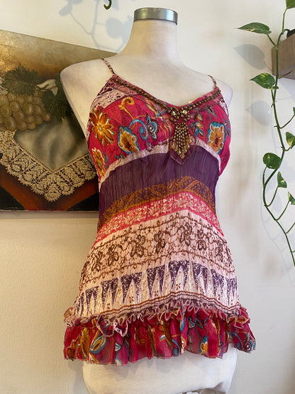 Silk based brand new beaded top