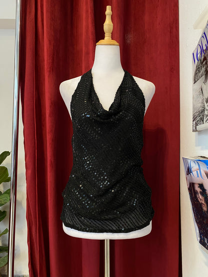 100% silk brand new aftershock black handbeaded top 🖤