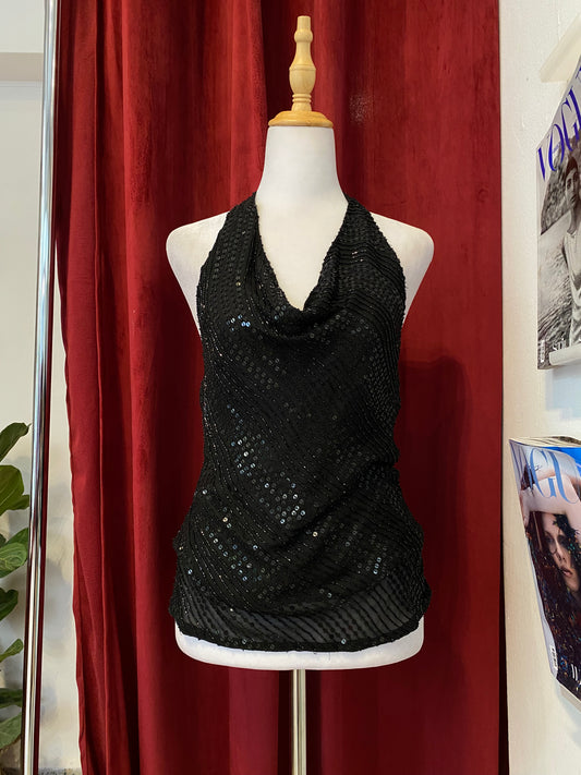 100% silk brand new aftershock black handbeaded top 🖤